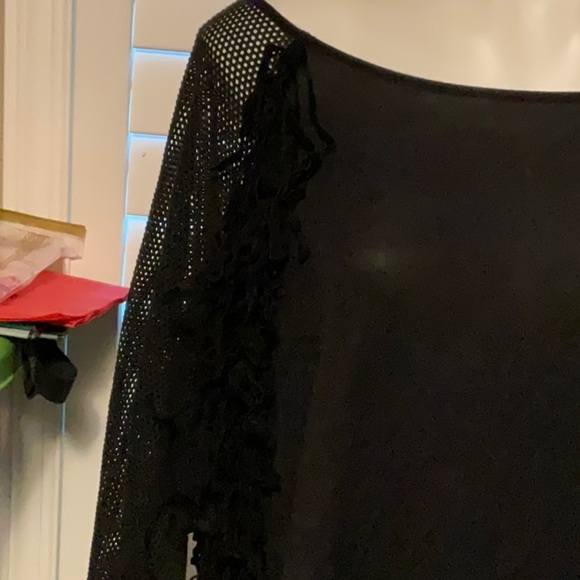 Cato Black Mesh Sleeve Blouse - Picture 2 of 11